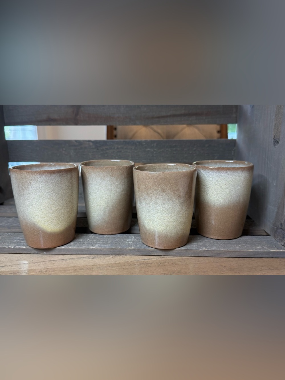 Set of 4 FRANKOMA Pottery 5LC Tumblers Plainsman Brown